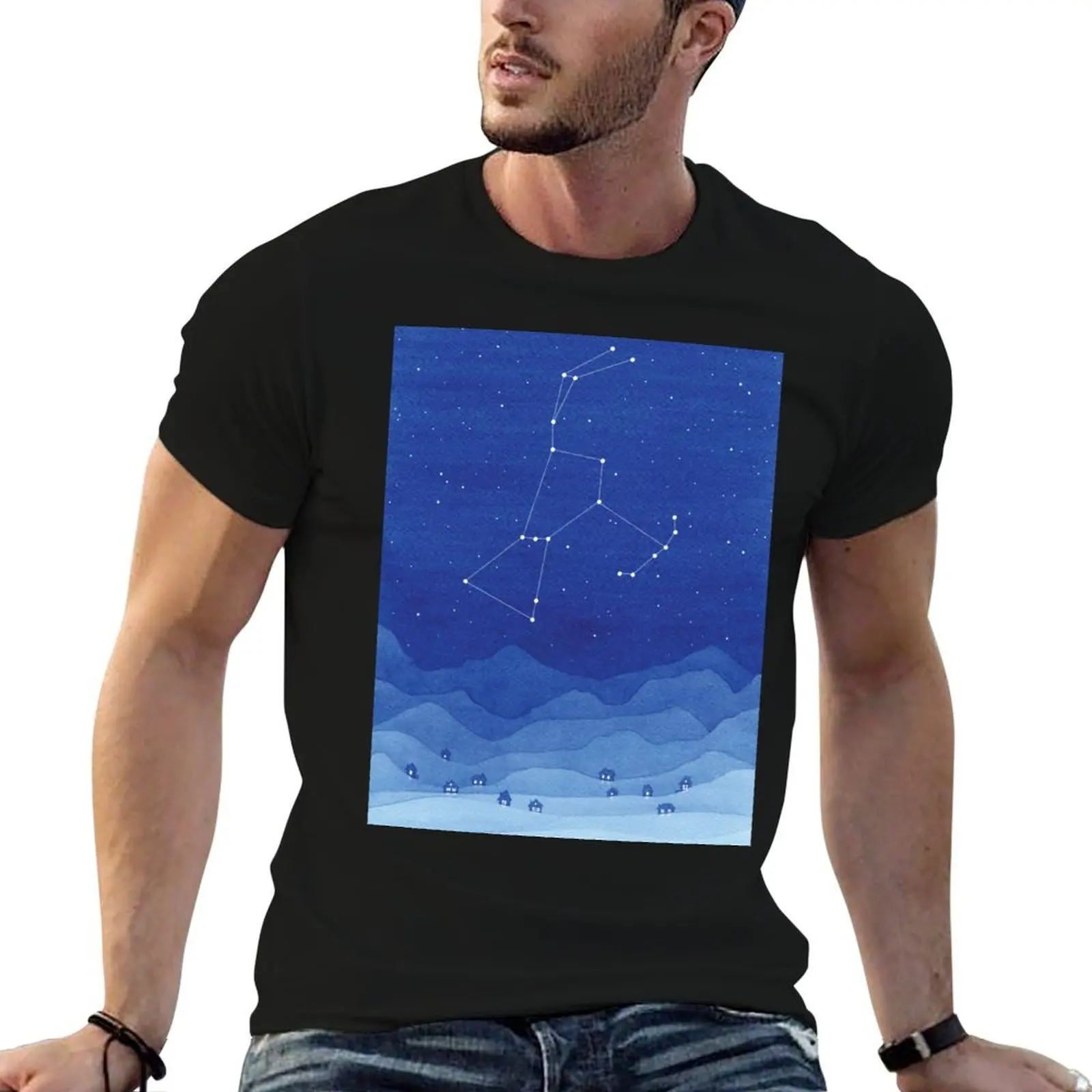 

Orion Constellation, Mountains T-Shirt t shirts for man cotton funny g man t shirts for men t shirts for man cotton soft T-Shirt