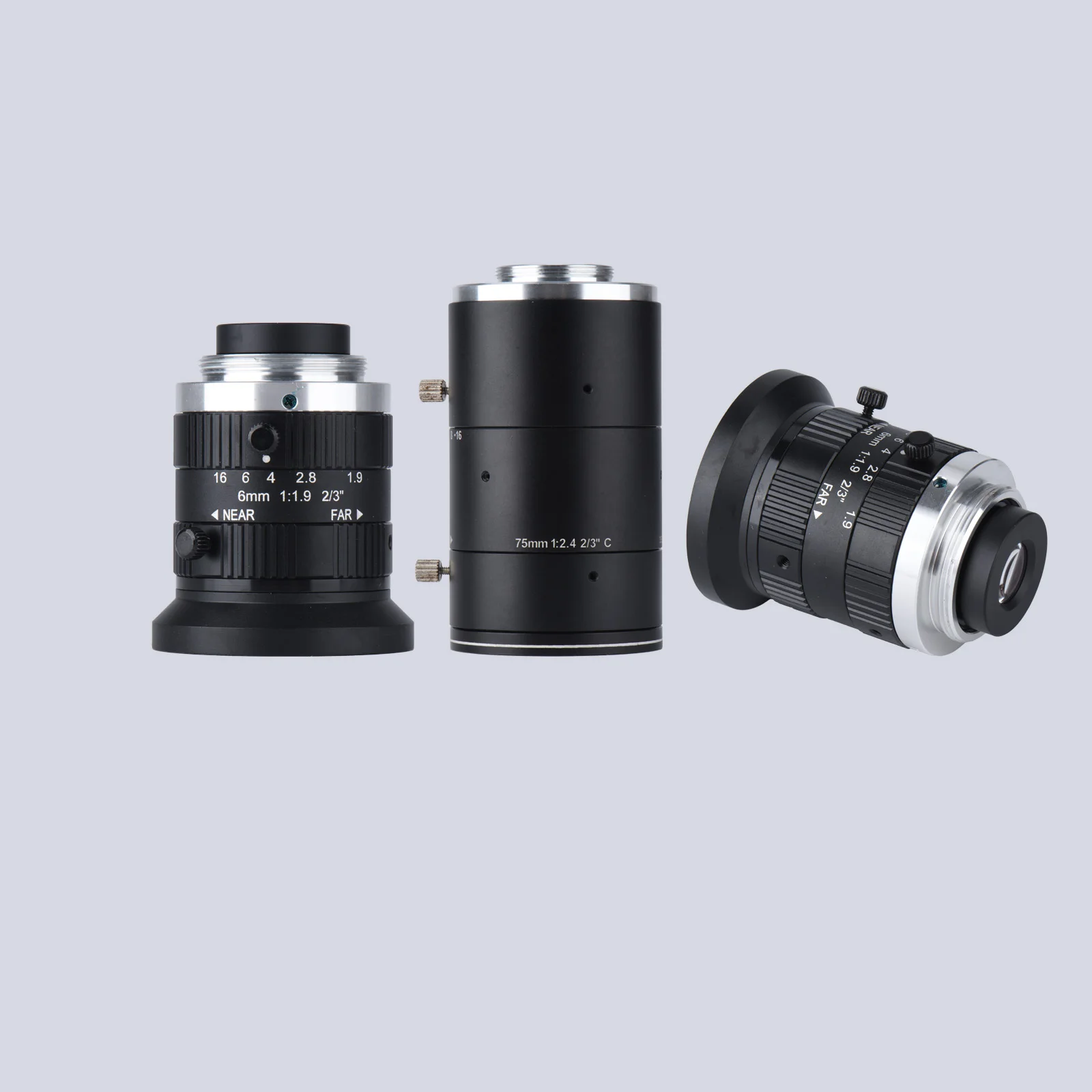 Manual Machine Vision Lens 8mm 12mm 16mm 25mm 35mm 50mm Fixed Focal F2.0 2/3 C Mount Lens