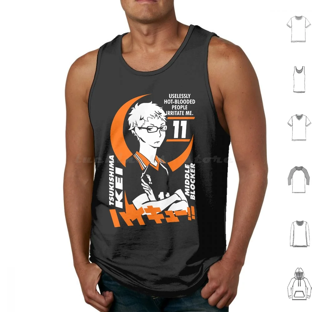 Tsukishima Kei-Middle Blocker | Perfect Gift Tank Tops Print Cotton Tsukishima Kei Middle Blocker