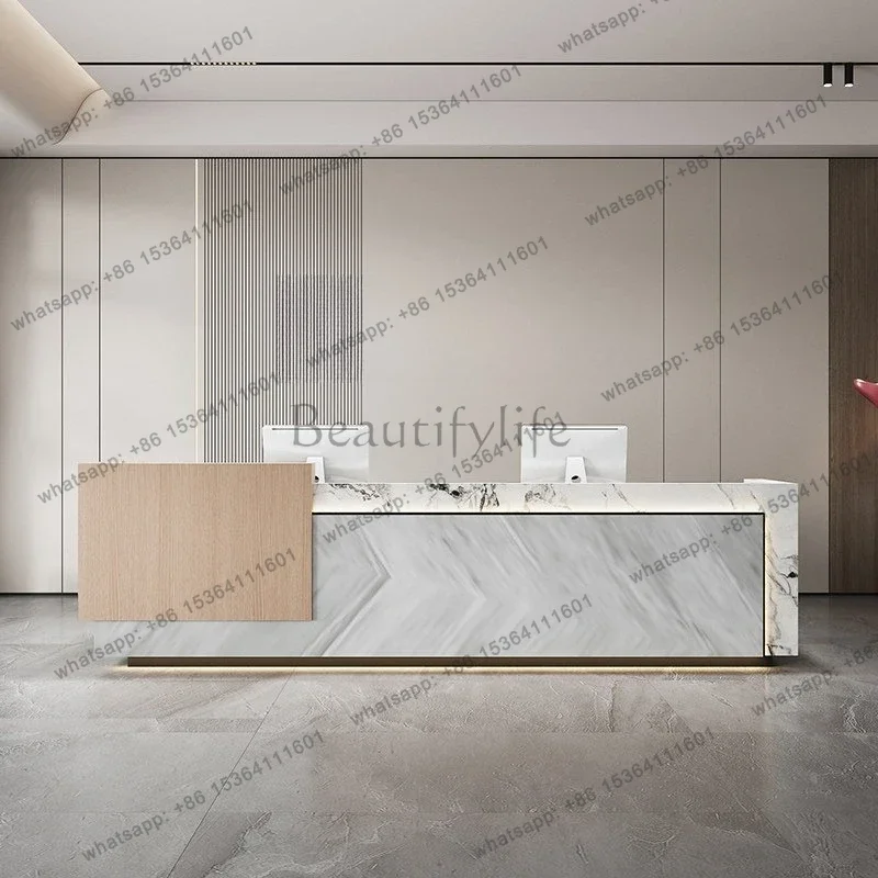 Best Sellers Modern Fashion Reception Desks Simple Clothing Store Atmosphere Retro Reception Desks Office Furniture Meja Penerim