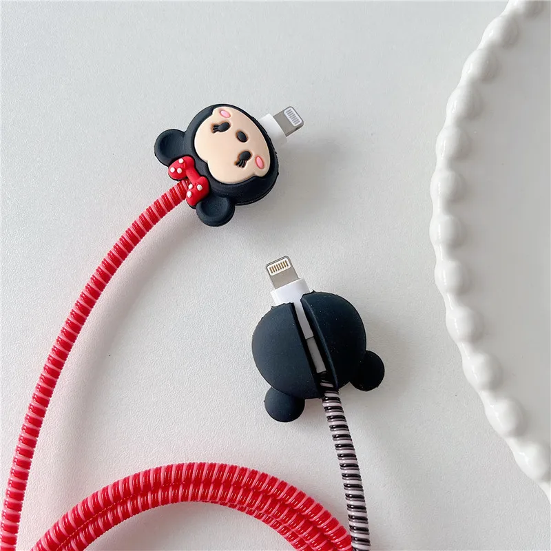 Cartoon Minnie Mickey custodia protettiva di ricarica per Apple Fast Charging Head 18/20W Anti Drop Cable organizer Charger Protector