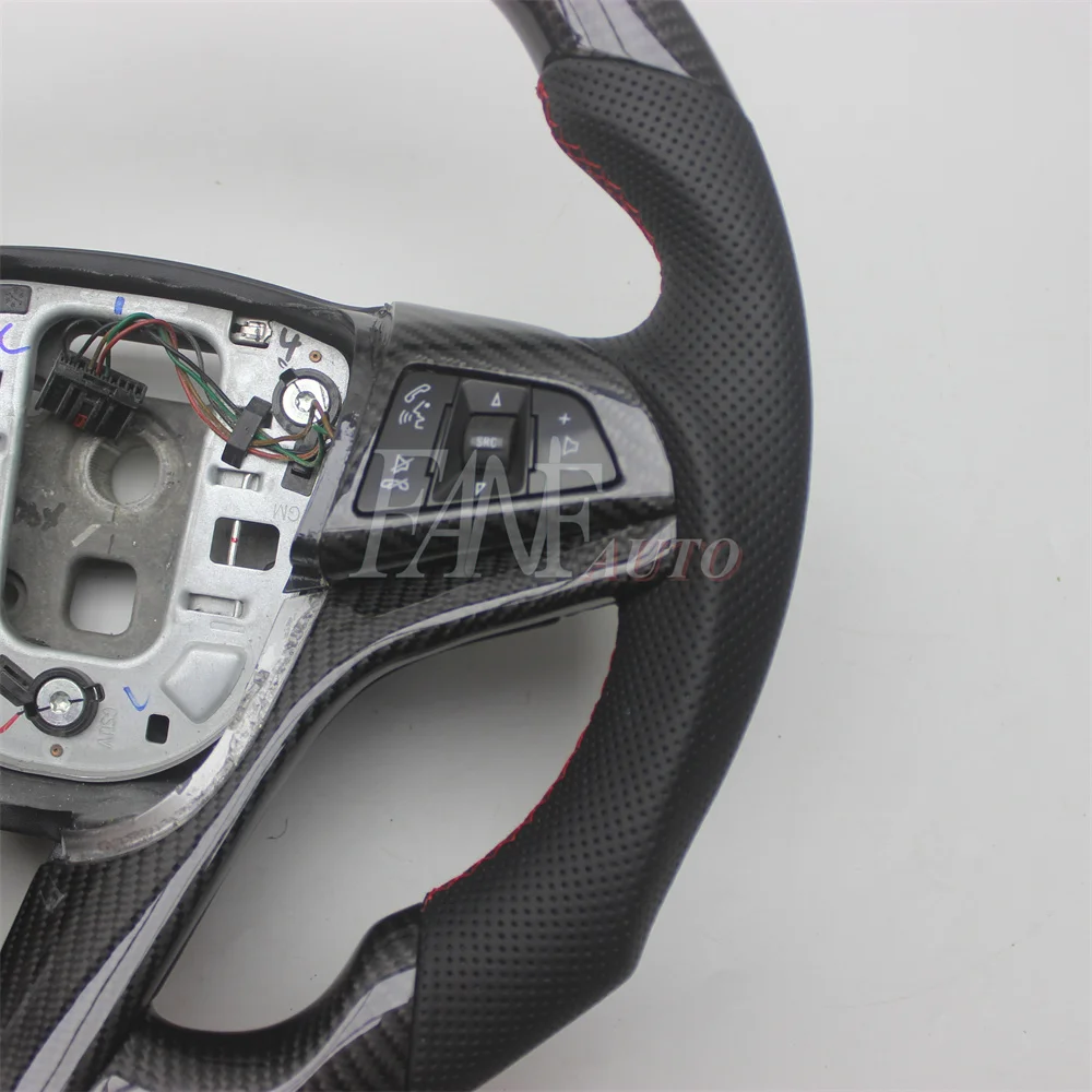 Replacement Real Carbon Fiber Steering Wheel with Leather for Chevrolet Cruze 2009-2015