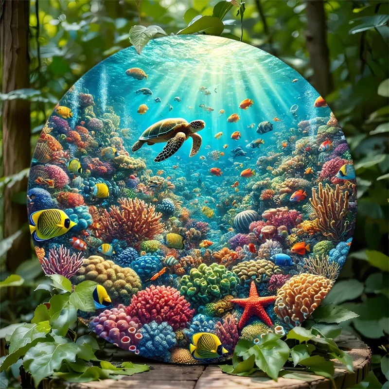 Underwater Treasure Diving 7.8 Inch Round Iron Slab - Multifunctional Wall Art for Home, Cafe, Garage | The Perfect Gift for Fri