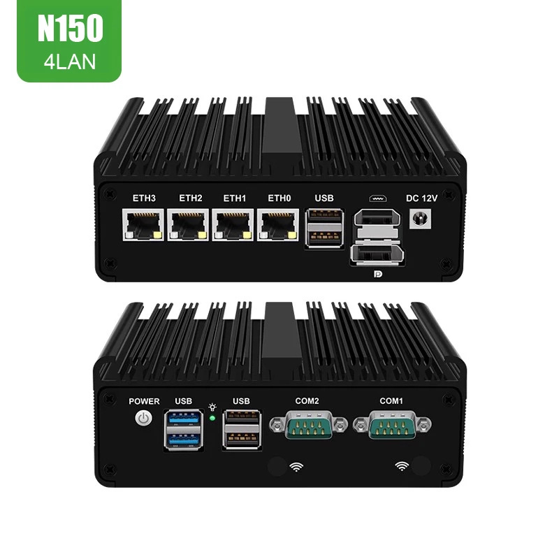Firewall pfSense Tanpa Kipas Soft Router J4125 N5105 N150 4x i226-V 2.5G LAN NVMe Barebone Mini PC HDMI2.0 DP AES-NI OPNsense Win11
