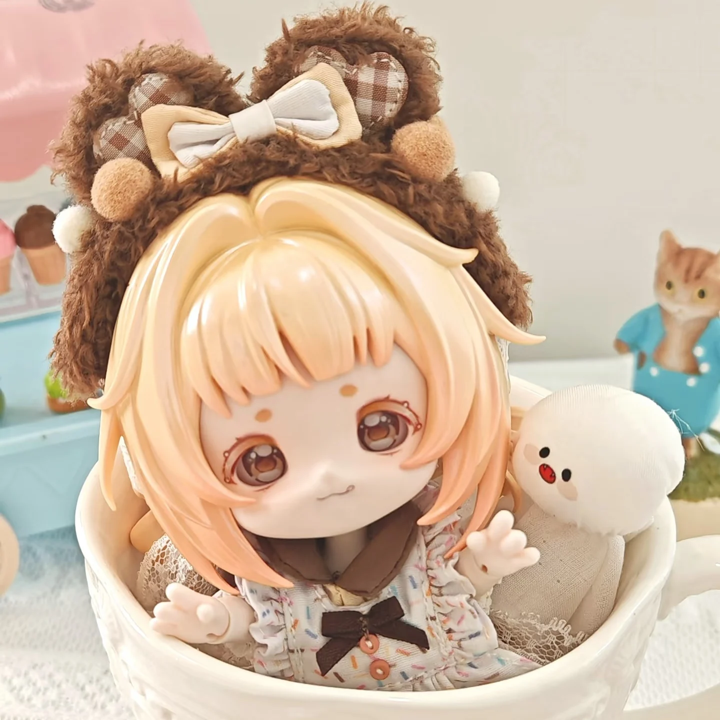

New Electric Pet Bjd Trendy Play Blind Box Original Milk Cake Dream Puff Series 14cm Joint Movable Doll Handmade Doll Gift Toys