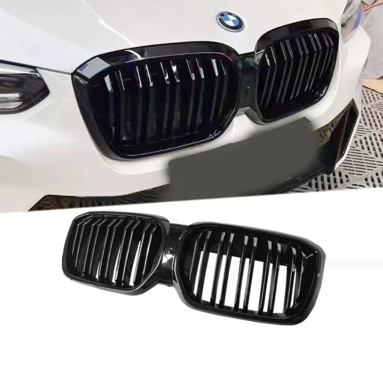 Gloss Black Dual Slats Front Bumper Grille For 2022+ bmw X3 G01 X4 G02 Facelift  M Sport BMW X3 Grill