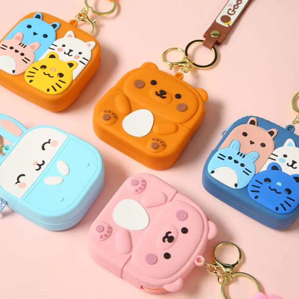 

New Silicone Coin Purse Waterproof Portable Pendant Purses Cartoon Key Packet Children