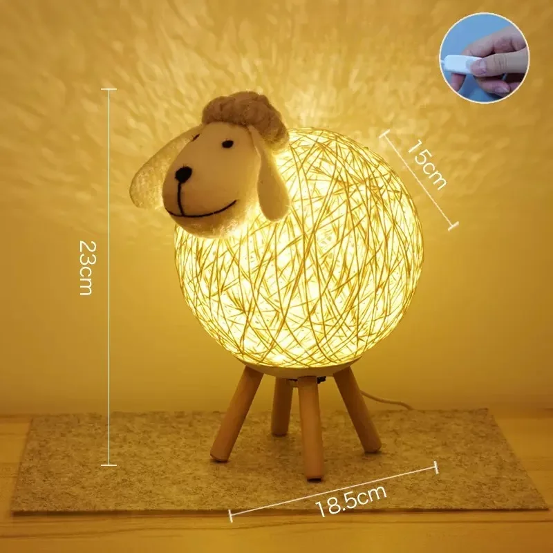 Imagem -05 - Yiins-little Sheep Desk Lamp para o Quarto da Menina Atmosfera Leve Bonito Temporizador Inteligente Sono Luz Noturna