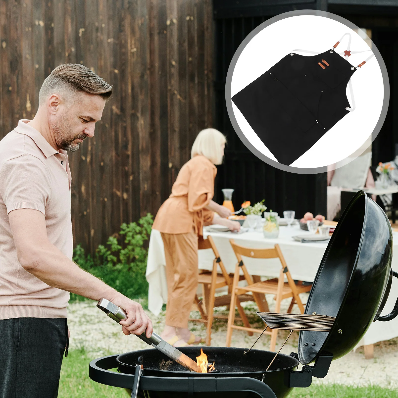 

Canvas Tool Apron Multi Pockets Heavy Duty Work Apron Men Bbq Woodworking Gardening Accessory