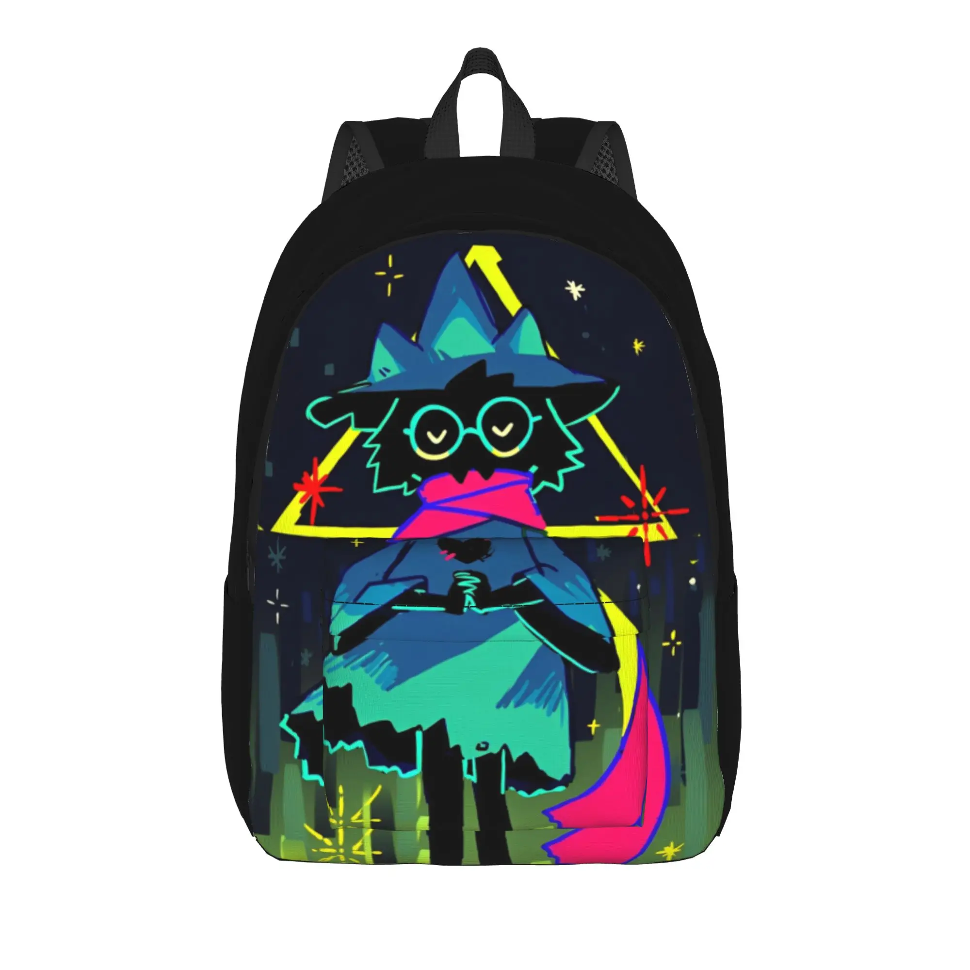Deltarunes Ralsei Fashion Backpack Outdoor Student Business Role-Playing Daypack for Men Women College Canvas Bags