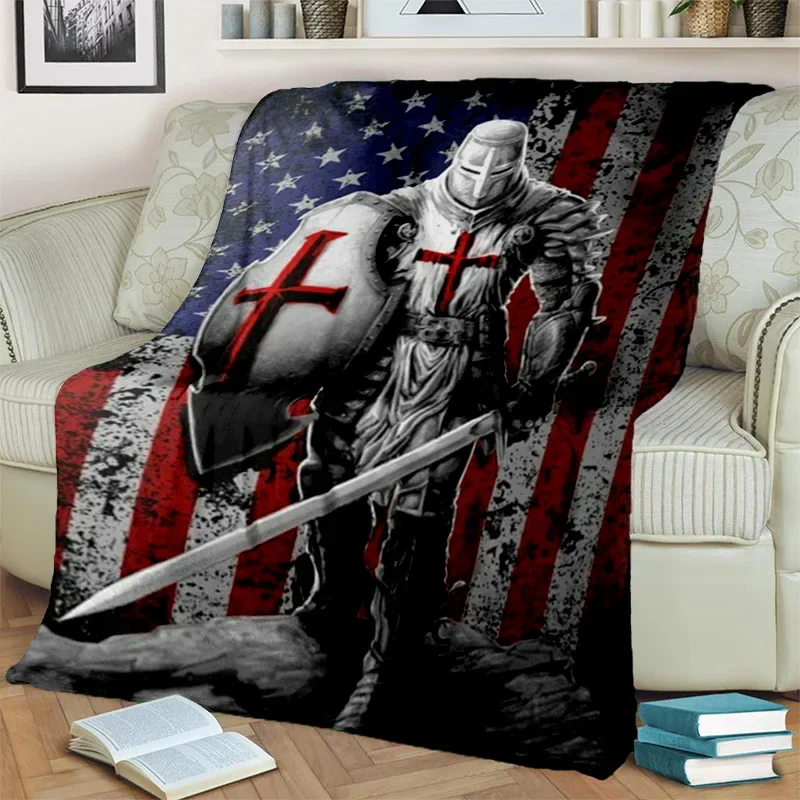 Templar Cavalier Knight Crusaders Games Blanket,Soft Throw Blanket for Home Bedroom Bed Sofa Picnic Travel Office Cover Blanket