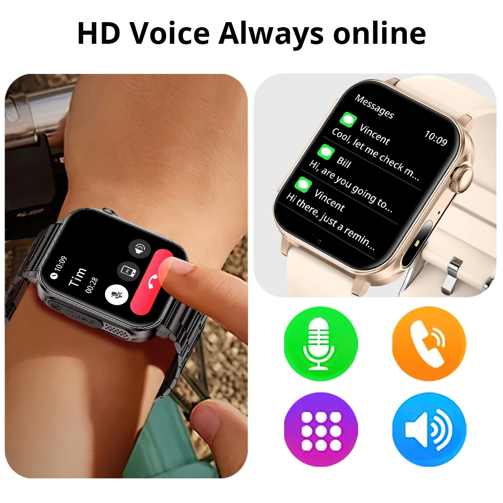 COLMI P80 Type-c Smartwatch الرجال النساء مدير الصحة بلوتوث دعوة IP67 مقاوم للماء مصباح يدوي ساعة ذكية للهاتف Xiaomi iOS