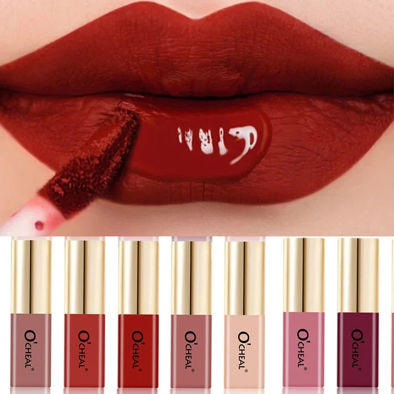 Moisturizing & Plumping Lips Liquid Lipstick Lady Long Lasting Lip Gloss Matte Lip Tint Transfer-Proof Non-Sticky Lip Stain