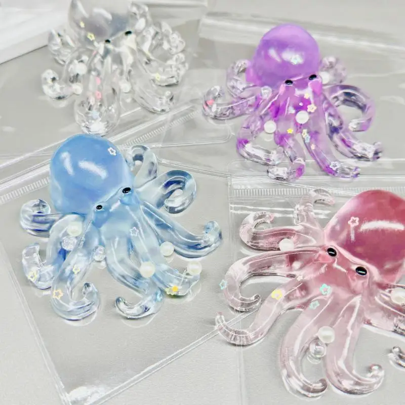 Transparent Octopus Squeeze Toy Soft Squeeze Stress Relief Fidget Toy Soft Mochi Toys Cute Ocean Animal Decor For Kids Gift