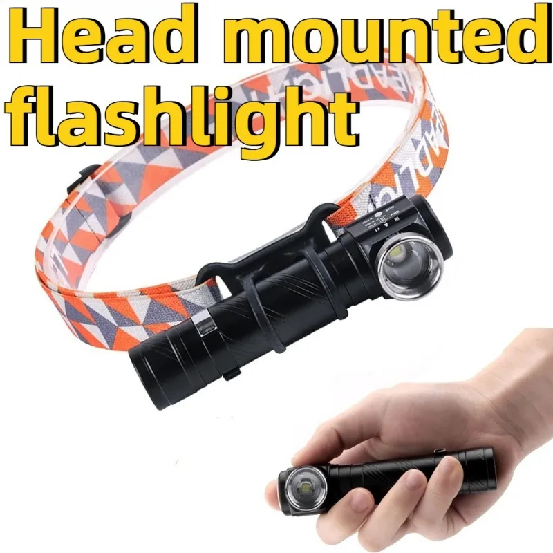 

Сильный светодиодный налобный фонарик с зумом, зарядка через USB, фара с магнитным хвостом и зажимом для ручки для улицы, кемпинга, охоты