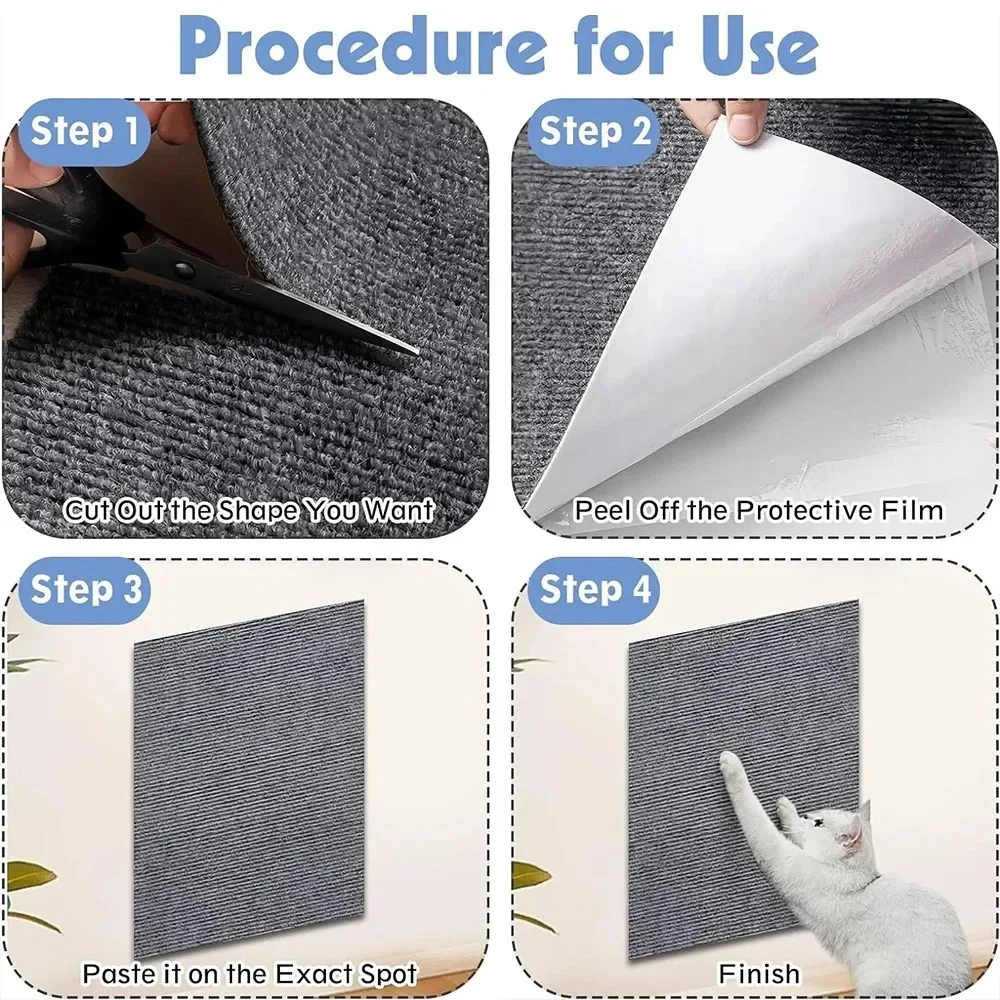 Accessories for Cats Scratching Mat Cats Tree Sofa Tape Self Adhesive Carpet Pet Products Tower Scratcher Post Scraper Supplies