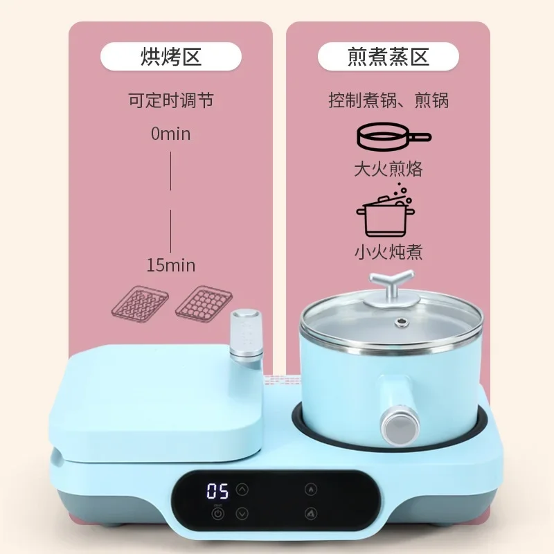 portable Waffle sandwich bread Maker machine frying boiling steaming 3 in 1 breakfast makers