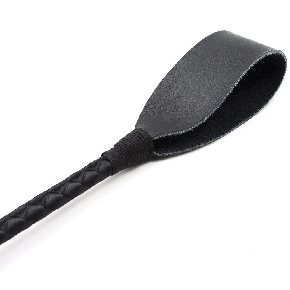 Cambuk kuda Paddle kulit asli 60CM, latihan kuda Crop penunggang kuda kelelawar pemukul submissif
