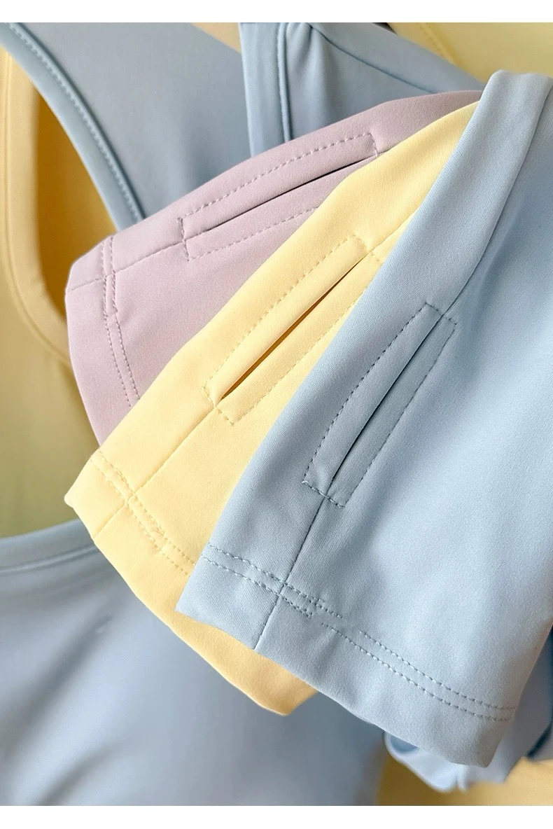 Langarm-Sporttop für Damen mit Brustpolstern, Yoga-Bekleidung, Fitnesskleidung für Pilates-Training, Laufbekleidung – Detail 8