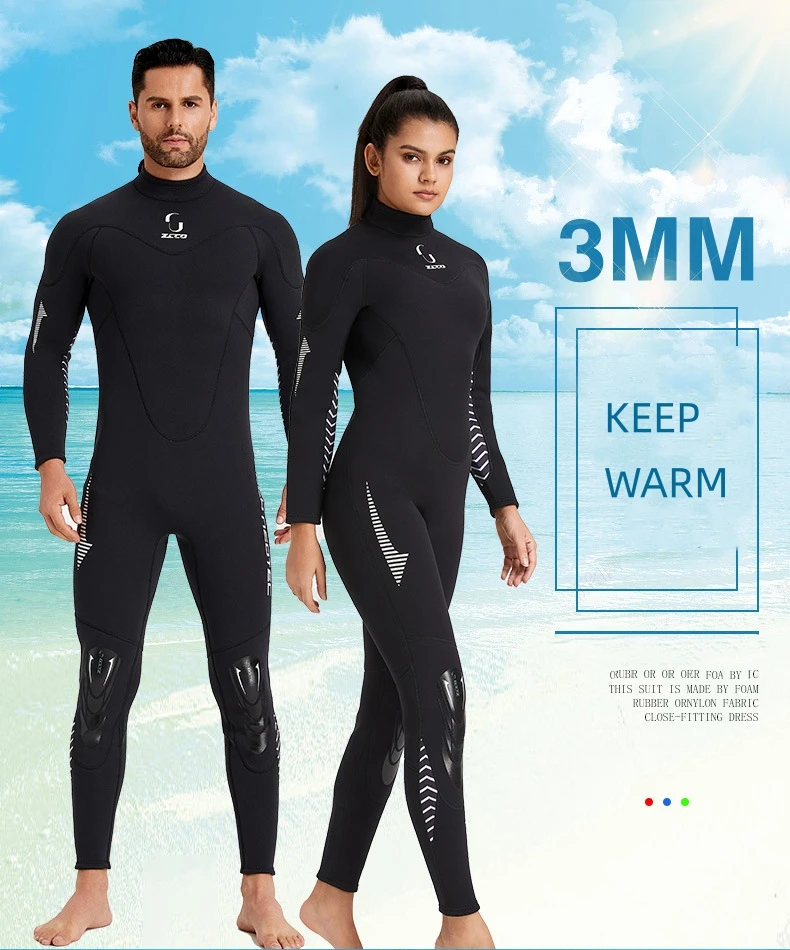 

3MM Adults Keep Warm Spearfishing Kayaking UnderWater Hunting Snorkeling WetSuit Scuba Back Zipper Neoprene Drifting Diving Suit