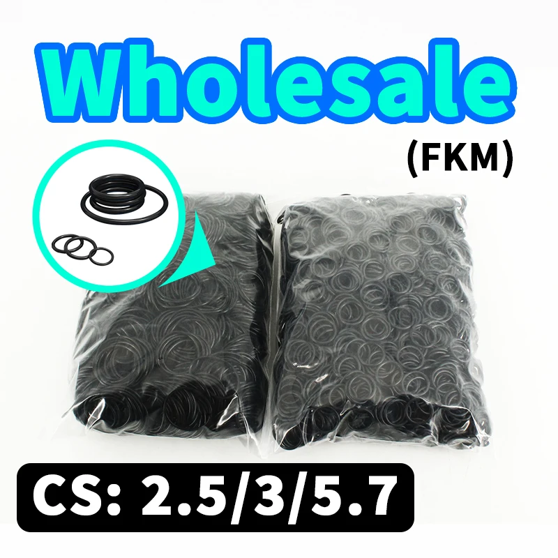 CS 2.5/3/5.7mm Thickness FKM Black O-ring FPM fluorinerubber sealing gasket elasty rubber washer ring wholesale Free Shipping