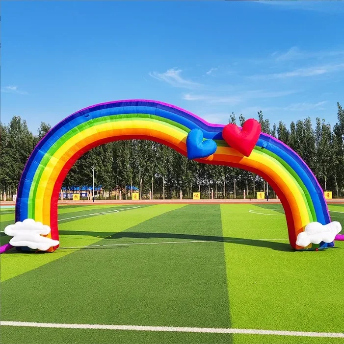 Aufblasbarer Regenbogenbogen für Werbung, Party, Eröffnungszeremonie, Dekoration mit Gebläse für Event-Eingang, Miet- und Werbezwecke – Detail 1