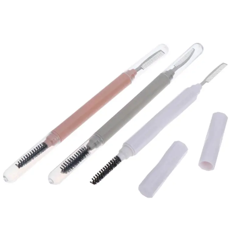 1Pcs Eyebrow Make Up Brushes Dual Ended Brow Comb Makeup Brush Stainless Steel Eye Lashes Roller Eyelashes White Beauty Tool