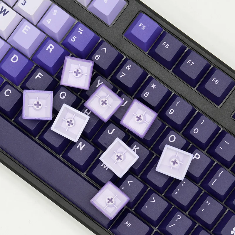 170-toetsen Cherry Profile Artlife Thema Gradiënt Paars Thermische sublimatie Keycaps PBT voor mechanische MX Switch-toetsenbordgeschenken