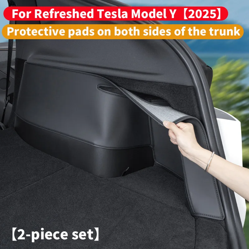 Suitable for the Updated Tesla Model Y Juniper, the Suede Protective Pads on Both Sides of the Trunk Are Wear-Resistant