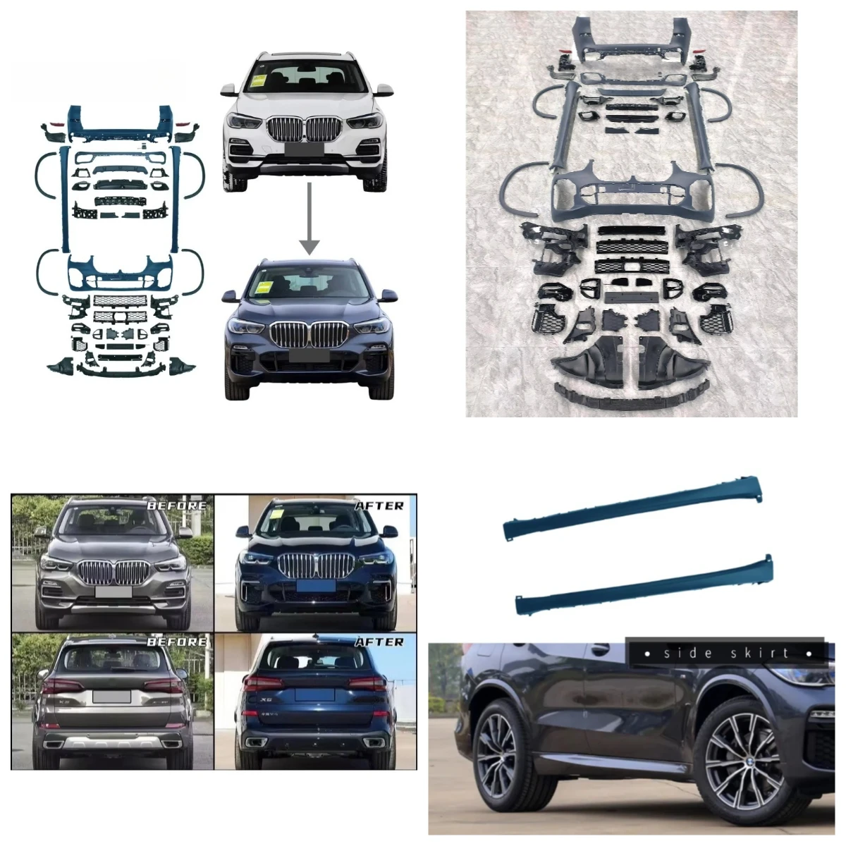 

Stlf Accessories Flagship Conversion Body Kit For X5 G05 19-22 Pre Lci Upgrade M Sport Body Kit Front Rear Bumper Side Skirt