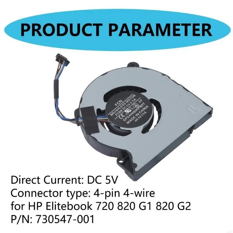 4pin DC5V Notebook CPU Cooling Fan CPU Cooler for HP Elitebook 720 820 G1 820 K92C
