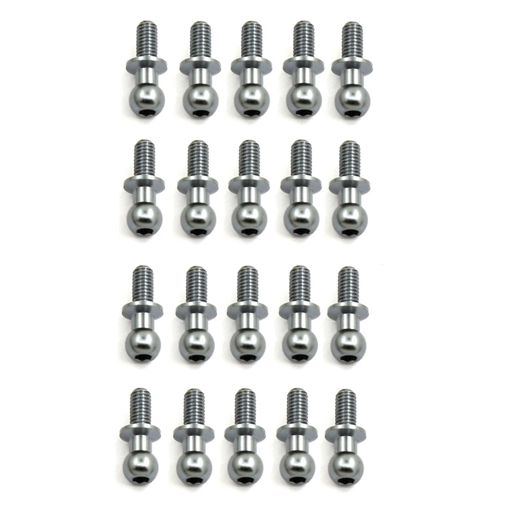 20Pcs Metal M3 Hex Ball Head Screws for Tamiya TT-01 TT-02 Sakura D4 D5 1/10 RC Drift Car Spare Parts Universal,3