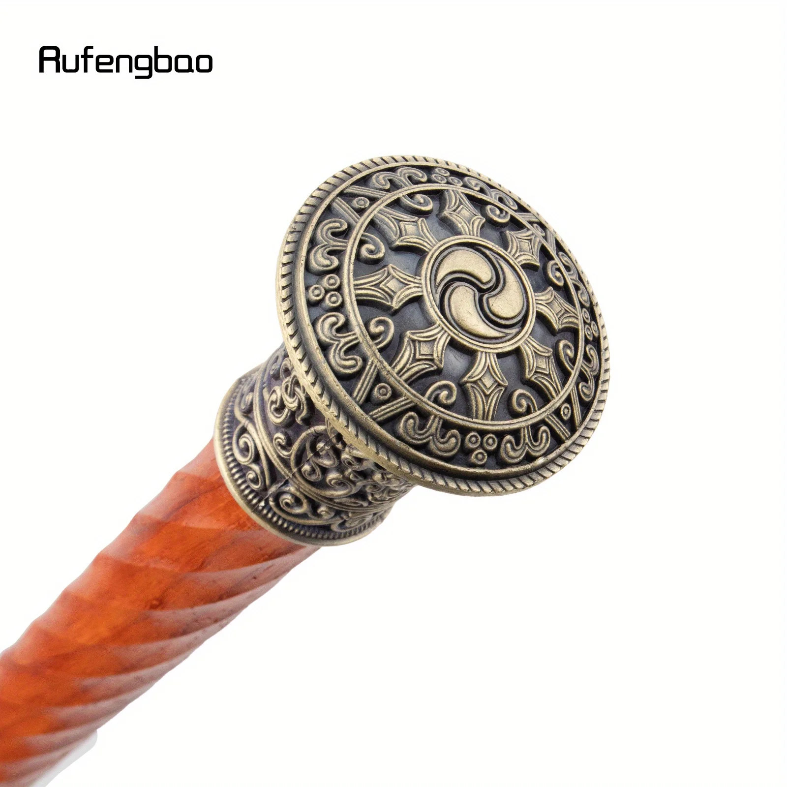 النحاس البرتقالي جولة خشبية التقليدية الأزياء عصا ديكور حزب الخشب قصب الصولجان العصا Crosier أداء المرحلة قصب 95 سنتيمتر