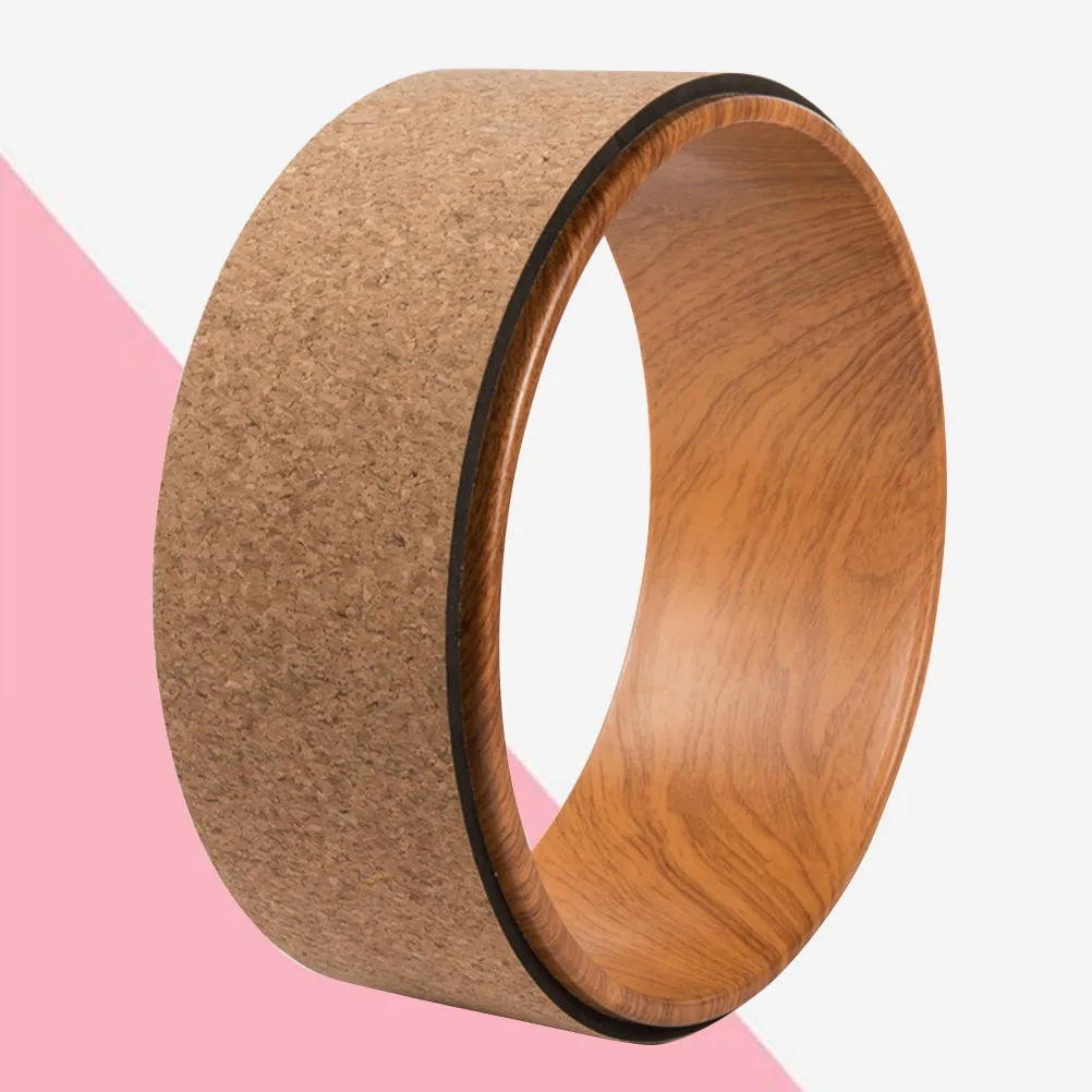 Natural Cork Yoga Wheel Backbend Artifact Yoga Circle Roller Fitness Training Tool for Chest Shoulders Core
