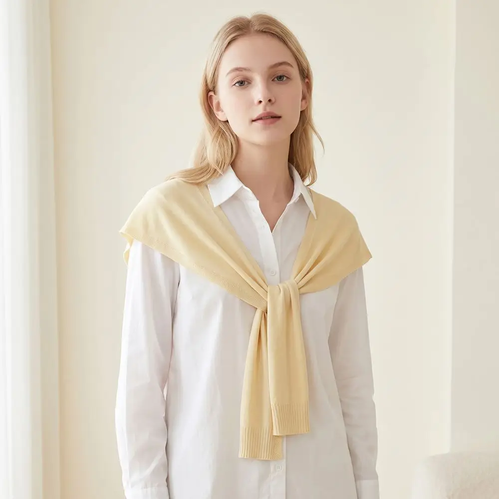 Retro Cape Knitted Shawl Thin Knot Design Fake Collar Korean Style Cloak Knitted Scarf Clothes Decoration