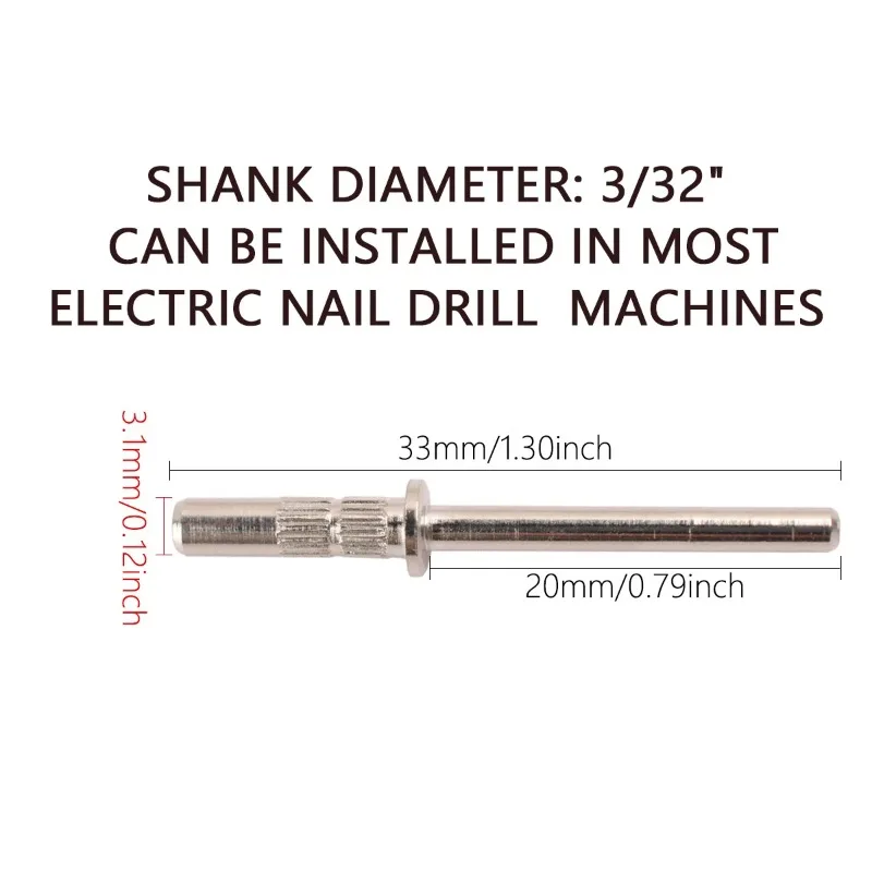 100 قطعة 3 مللي متر الرملي الصغيرة العصابات أطقم مسمار لقمة ثقب مغزل مجموعات الكهربائية مانيكير اكسسوارات أداة مزيل الجلد الميت #3