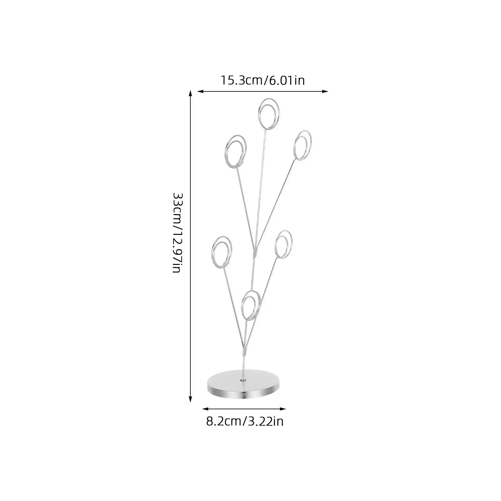 Standing Photo Tree Holder Clip Desktop Memo Display Stand with Round Base Peacock Design for Office Restaurant Wedding Table
