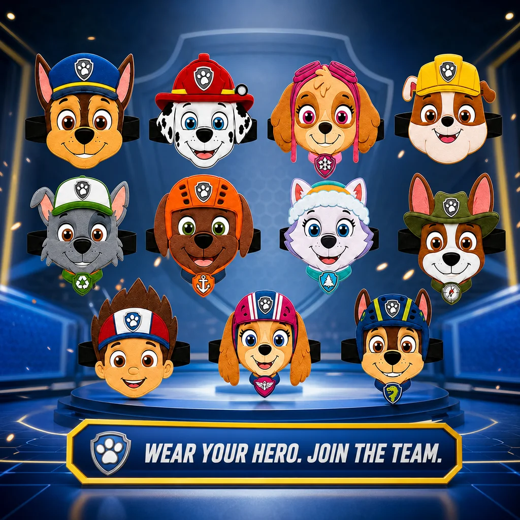 PAW Patrol Chase Felt Headband Cute Cartoon Dog Headwear for Kids Kindergarten Performance Story Props Role Play Adorable Party