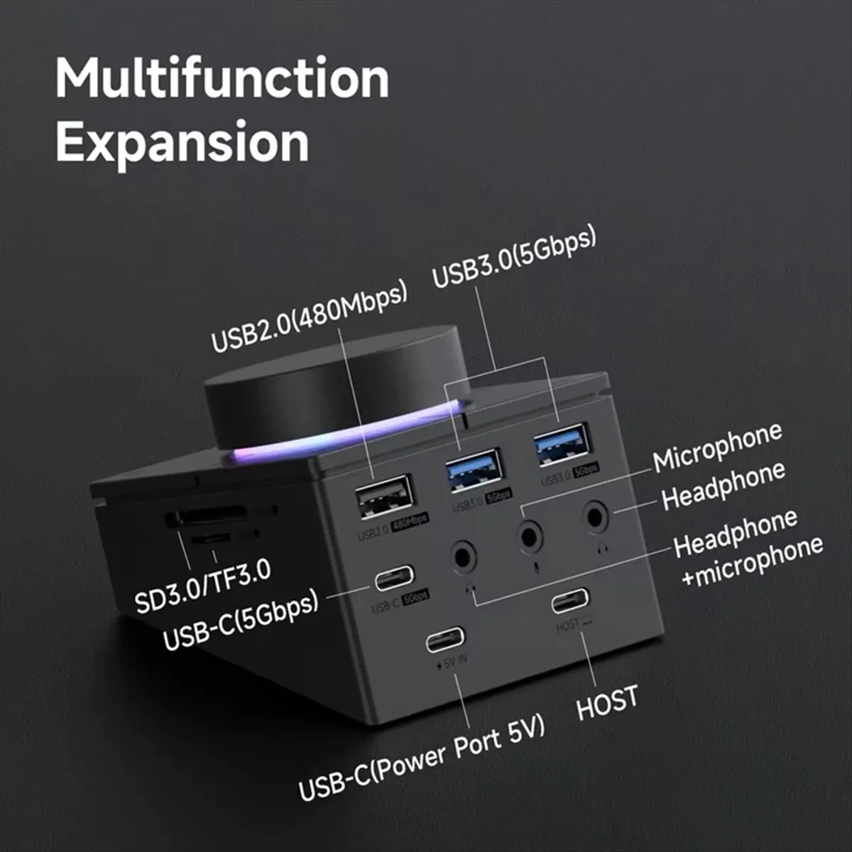 manopola-hub-usb-c-con-pulsanti-di-scelta-rapida-docking-station-di-tipo-c-regolazione-del-volume-controller-desktop-25g-rj45-per-a