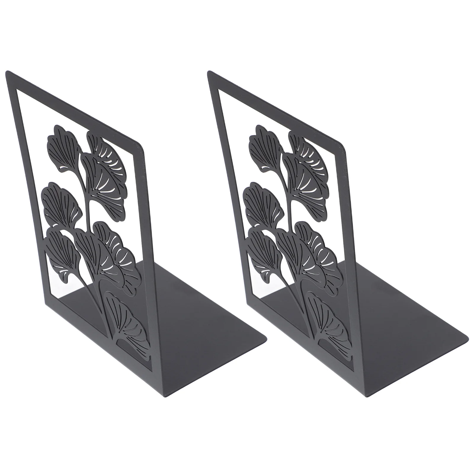 

2Pcs Ginkgo Leaf Metal Bookends Heavy Duty Iron Book Holders Desktop Book Organizers for Office Study Non Slip