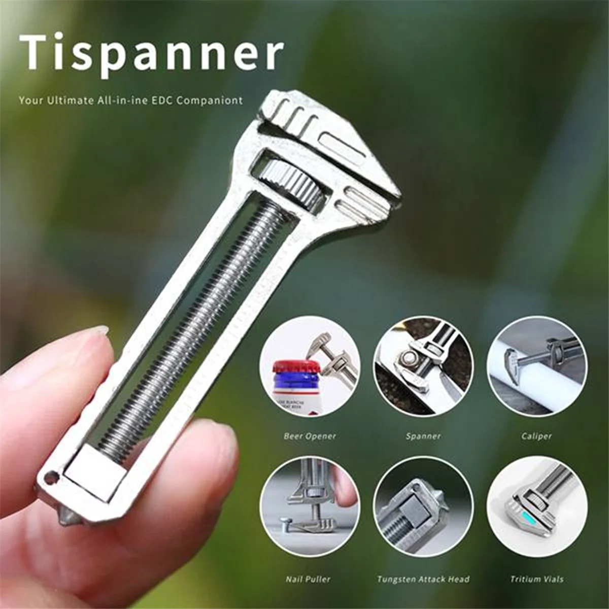 Mini Bottle Opener Wrench Rustproof Multi Tool Wrench Adjustable Pry Bar Portable Keychain Can Screwdriver Tip