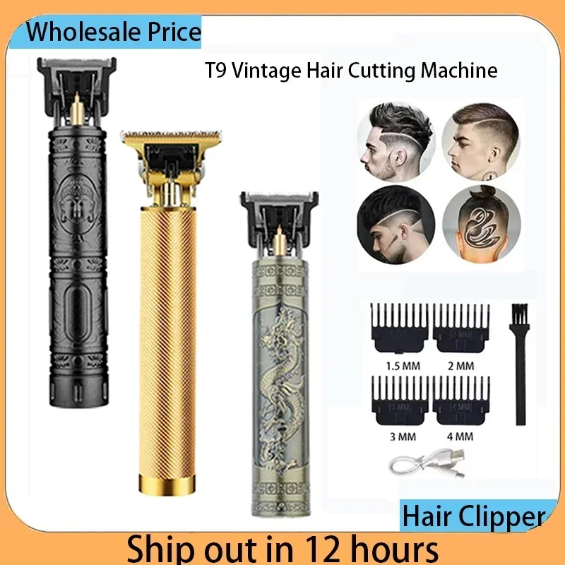 Hair Cutting Machine USB Fast Charging Shaver Barber T9 Vintage Hair Trimmer Cordless Hair Clipper For Men's Barbe