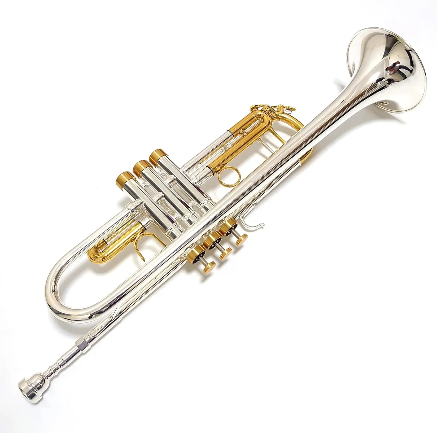 Bb Trumpet Silver Standard Brass Trumpet Set W/Mouthpiece and Case,for Beginner or Advanced Student