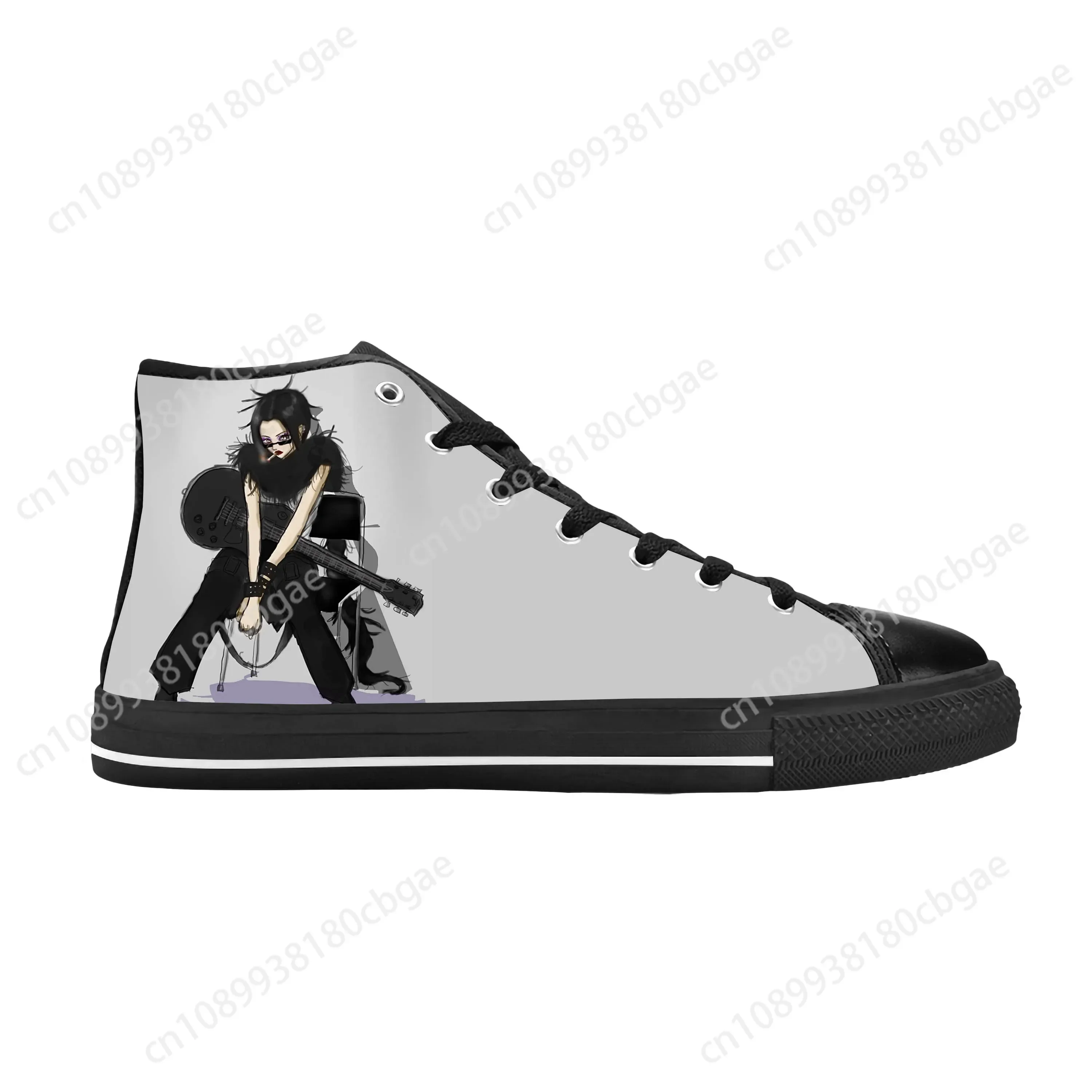 Black Stones NANA Osaki Rock Anime Cartoon Manga Casual Cloth Shoes High Top Comfortable Breathable 3D Print Men Women Sneakers