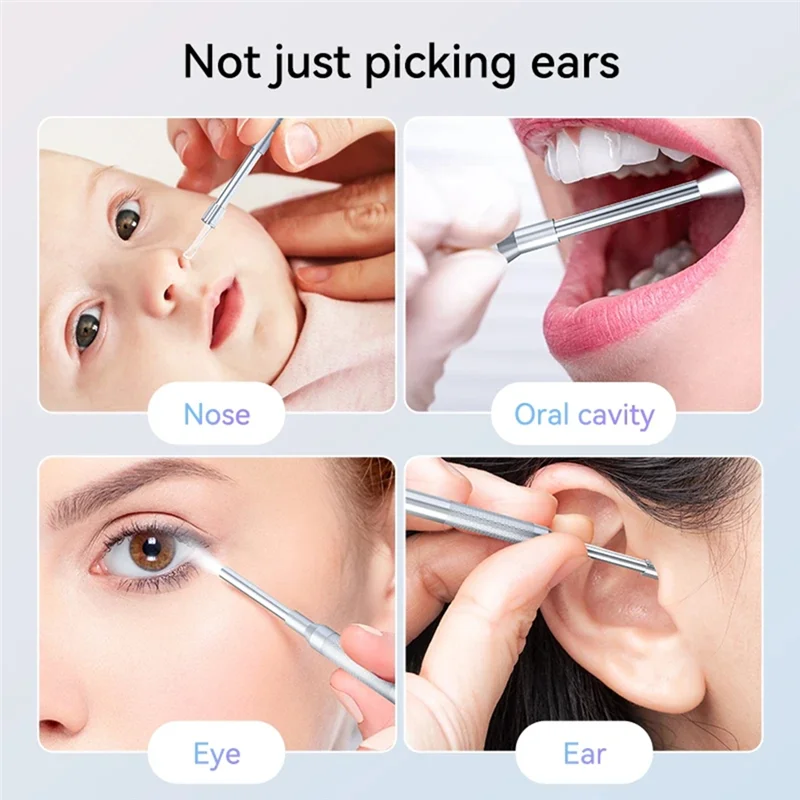 H-W Digital Otoscope 3.9Mm Ear Otoscope Screen 4.3 Inch For Cleaning Smart Visual Ear Picking Stick 30MP Type-C Ear Camera