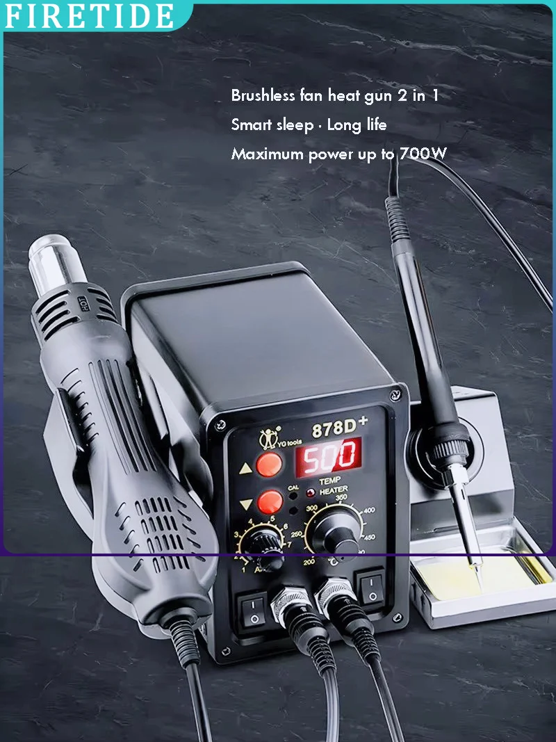 Digital Soldering Rework Station LCD Display Hot Air Gun & Soldering Iron ESD Safe Welding Repair Tool for PCB Circuit Board