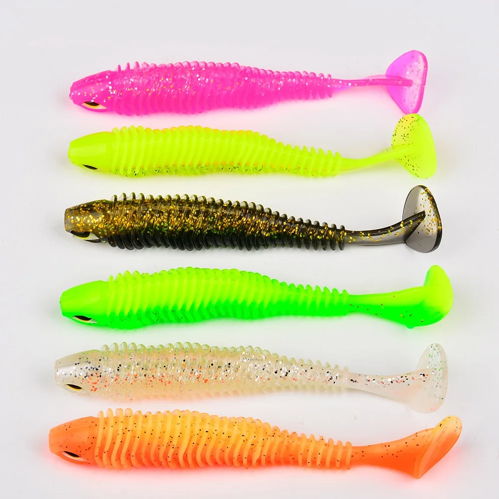 Großer weicher Angelköder, 6,5 cm, 8 cm, 10 cm, T-Schwanz, Wurm, künstlicher Köder, Karpfenangeln, Pesca, Swimbait-Ausrüstung, Silikonköder für Barschangeln