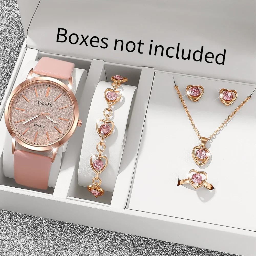 1pc elegant watch+5pc accessory set, elegant dial, textured strap, a good choice for daily matching