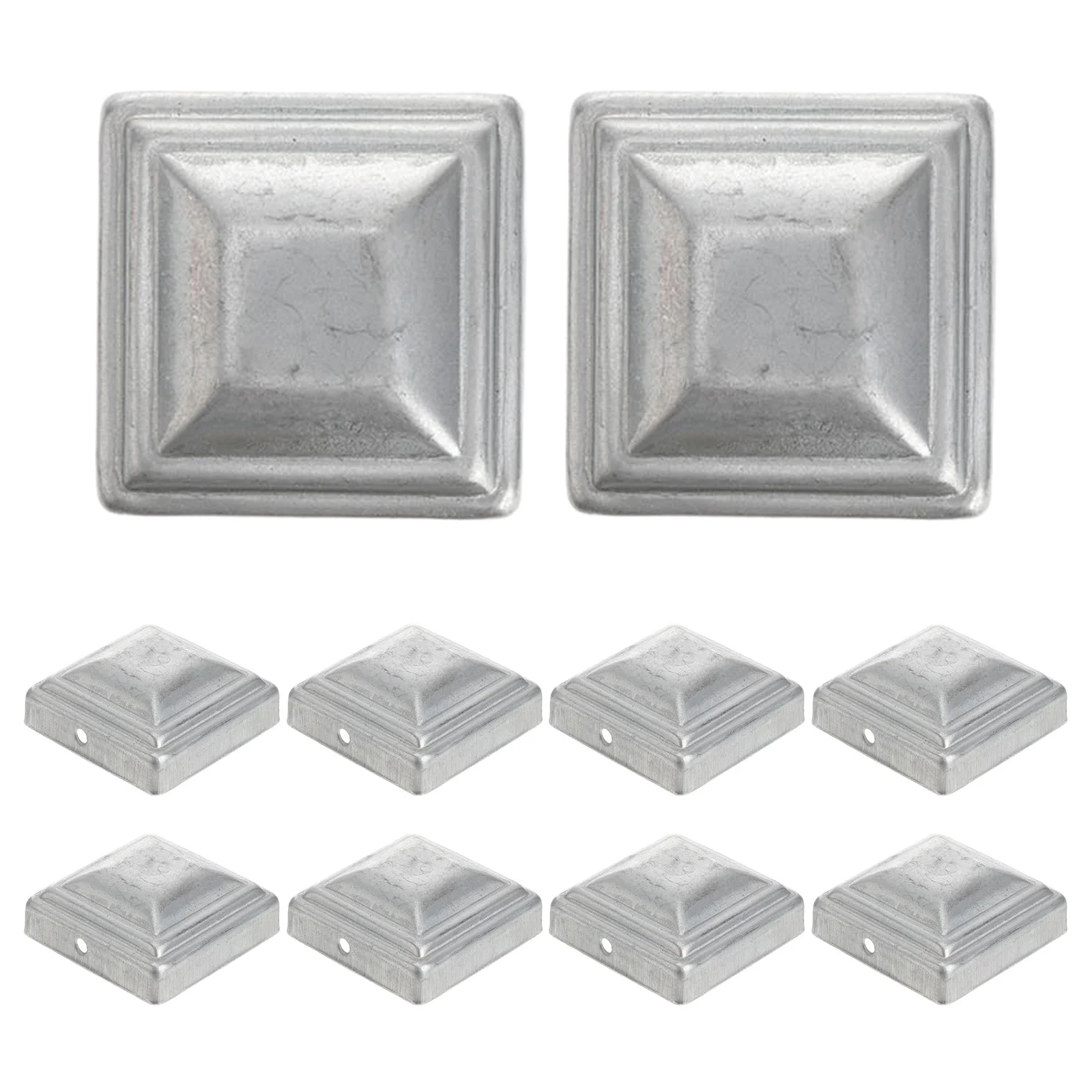 10 قطعة غطاء آخر المجلفن دائم السلس حافة سياج آخر غطاء النمط الحديث ديكور خارجي سياج قبعات القطب يغطي لأعمدة معدنية #3