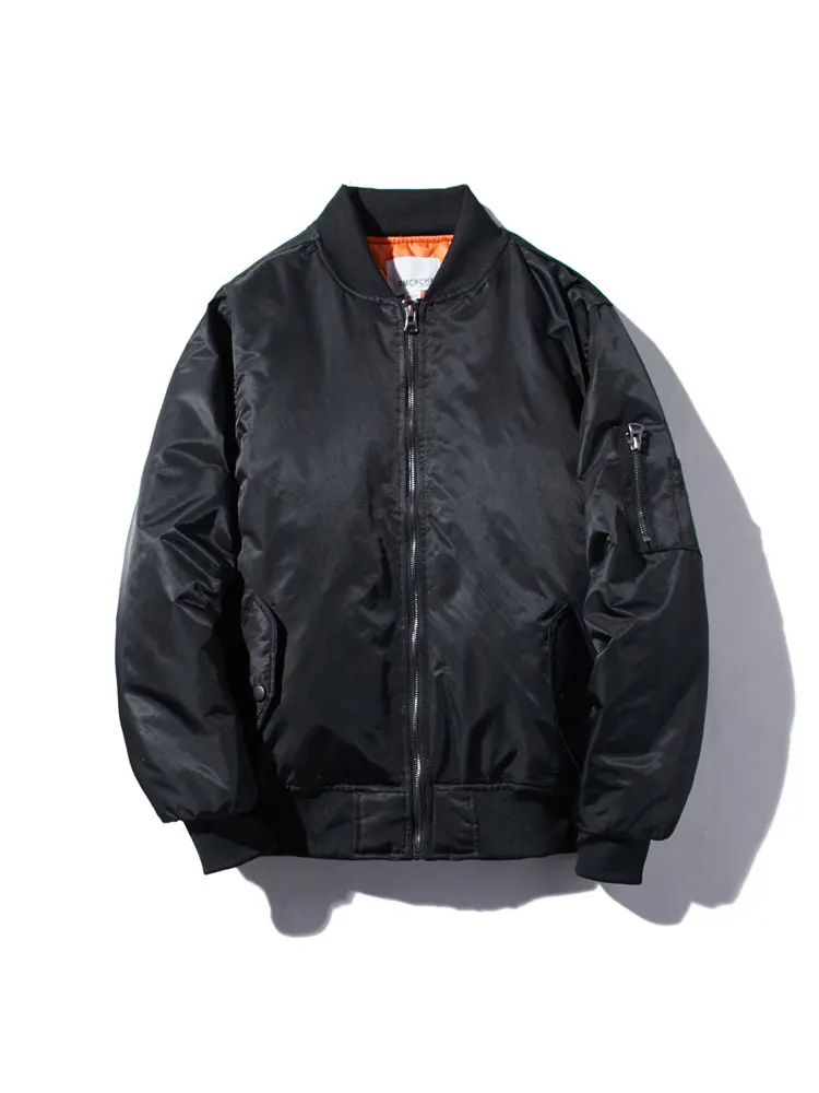 الرجال Thiened القطن Jaet MA الطيار معطف الخريف الشتاء البيسبول Sle الشباب الاتجاه ort سستة إغلاق معطف اللون #4